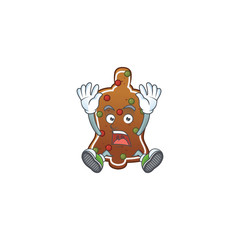 Sticker - Gingerbread bell cartoon character design showing shocking gesture