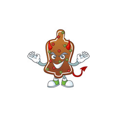 Canvas Print - A picture of devil gingerbread bell cartoon character design