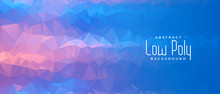 Abstract Blue Geometric Low Poly Banner Design