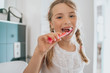 canvas print picture - child teeth brushing 