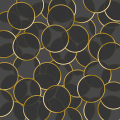 Aufkleber - abstract black background with golden circles