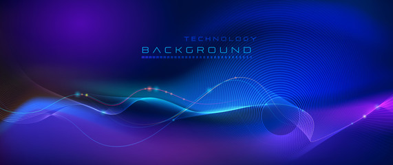 Wall Mural - illustration abstract glowing, neon light effect, wave line, wavy pattern. vector design communicati