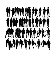 Wall Mural - Graduation and Activity People Silhouettes, art vector design