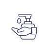 © nexusby - Hand sanitizer, use antiseptic, antibacterial gel line icon