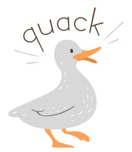 Duck Onomatopoeia Sound Quack Illustration