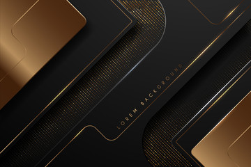 Black and gold luxury shape background