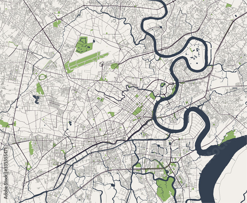 Fotomural map of the city of Ho Chi Minh City, Vietnam