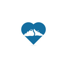 Creative Road Journey Logo Design. Road Logo Vector Design Template. Mountain Road Heart Shape Concept Logo. Mountain Road Journey Logo