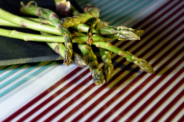 asparagus on wooden background