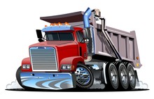 Vector Cartoon Dump Truck. Available EPS-10 Vector Format Separated By Groups And Layers For Easy Edit