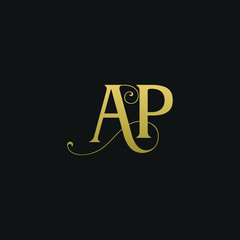 Poster - Creative modern elegant trendy unique artistic AP PA P A initial based letter icon logo