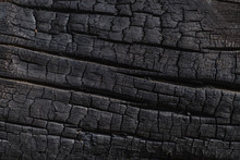 Burnt Black Wood Background Texture.