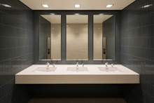 New Washroom In A Modern Office Building
