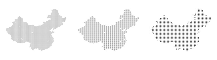 Wall Mural - Abstract China Map with dot Pixel Spot Modern Concept Design Isolated on White background Vector illustration.