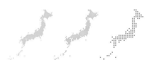 abstract japan map with dot pixel spot modern concept design isolated on white background vector ill
