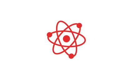 Wall Mural - Amazing red atom icon on white background,Best atom icon