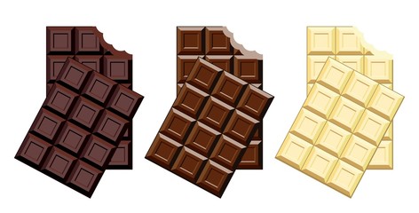 Wall Mural - vector set of chocolate bar pieces