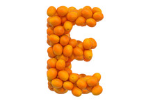 Letter E From Oranges, 3D Rendering