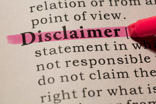 Definition Of Word Disclaimer