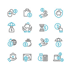 money and finance icon set
