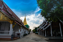 Ancient Pagoda With Church In Phra Kaew Don Tao Temple