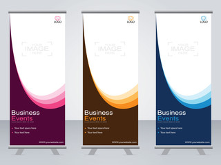 Wall Mural - business banner roll up set,standee banner template,modern banner.