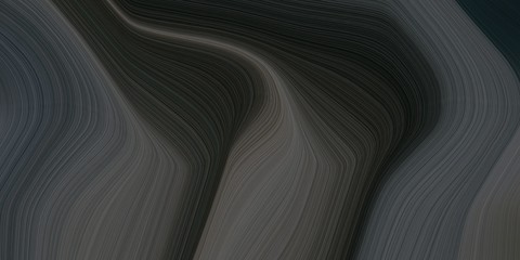 Poster - graphic design background with elegant curvy swirl waves background illustration with dark slate gray, very dark green and dim gray color. can be used as card, wallpaper or background texture