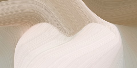 Poster - graphic design background with modern soft curvy waves background illustration with light gray, antique white and pastel brown color. can be used as card, wallpaper or background texture
