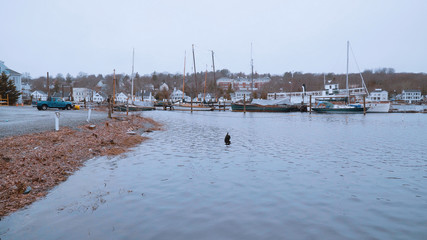 Wall Mural - Mystic River at historic city of Mystic