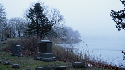 Wall Mural - Mystic cemetery loacted at Mystic River