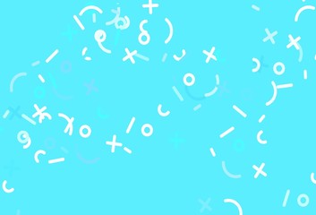 Wall Mural - Light Blue, Green vector template with math simbols.