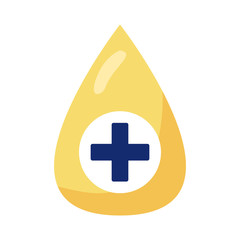 Sticker - medical cross symbol in drop detaild style