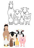 Fototapeta Pokój dzieciecy - Farm animals group set