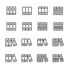 Canvas Print - Set of archive related vector line icons.