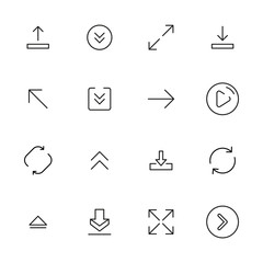 Poster - Simple set of arrow icons in trendy line style.