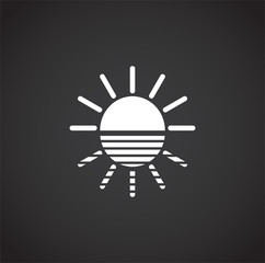 Sunset sunrise related icon on background for graphic and web design. Creative illustration concept symbol for web or mobile app