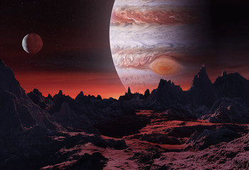 3d illustration of big planet