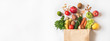 Leinwandbild Motiv Delivery or grocery shopping healthy food