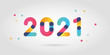 2021 new year numbers with gradient color