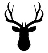 Retro set with antler. Deer silhouette set - vector illustration. Symbol collection. Black deer..