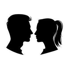 Woman and man profiles