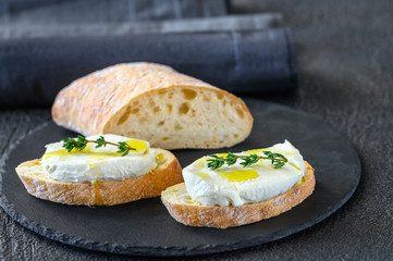 Canvas Print - Sandwiches with ciabatta and mozzarella