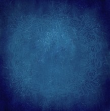 Dark Blue Background.Abstract Sky Blue Textured Banner Backgraund With Floral Frame.