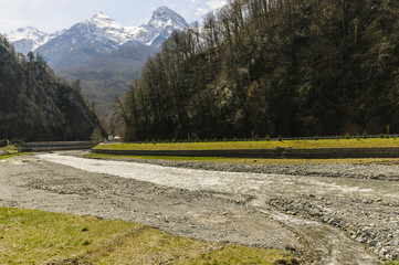 Park in a mountain village