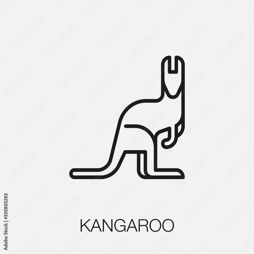 Kangaroo Sign Vector kangaroo icon vector. Linear style sign for mobile concept and web ...