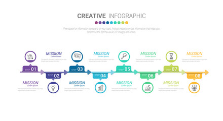 Presentation graph, Business concept with 8 equal options, parts, steps or processes. Startup layout for your project.