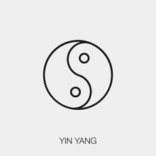 Yin Yang Icon Vector. Linear Style Sign For Mobile Concept And Web Design. Yin Yang Symbol Illustration. Pixel Vector Graphics - Vector.