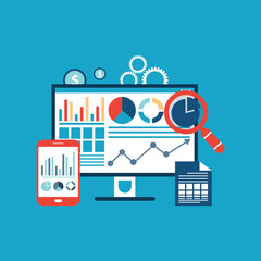 Analytics graph and seo business concept