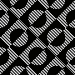Wall Mural - seamless monochrome op art vector pattern.