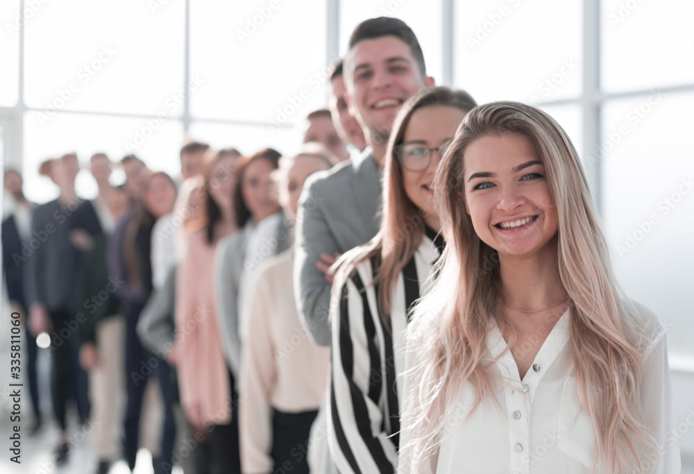background image of a group of diverse people standing in line Stock ...